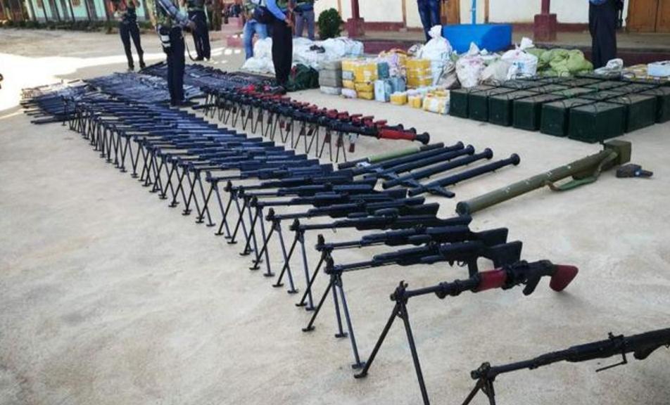 缅甸政府军端平德昂军弹药库,弹药4.6万发,武器足以装备一个营