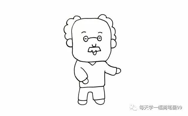 每天学一幅简笔画-老爷爷简笔画画法