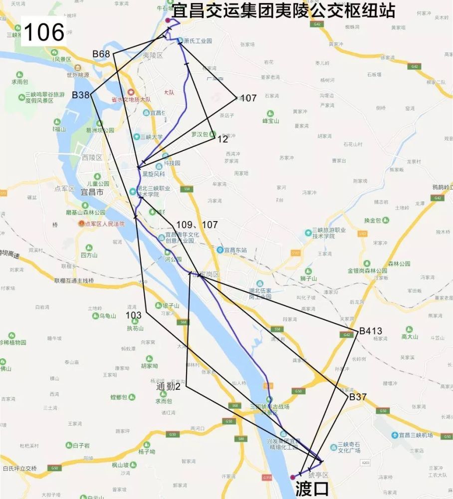 停開106路城市公交,增開b413路城市公交線路,並加密現有b37路,b38路