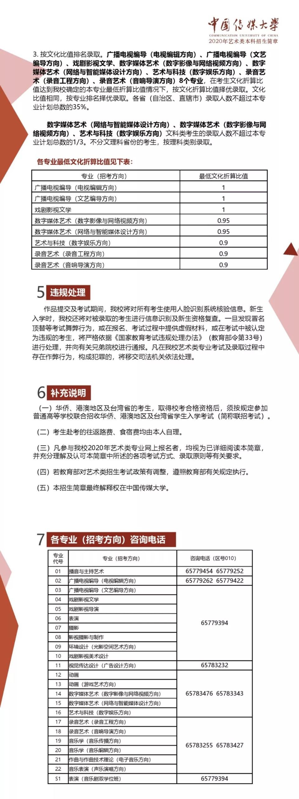 中國傳媒大學(xué)2020年藝術(shù)類本科招生簡章