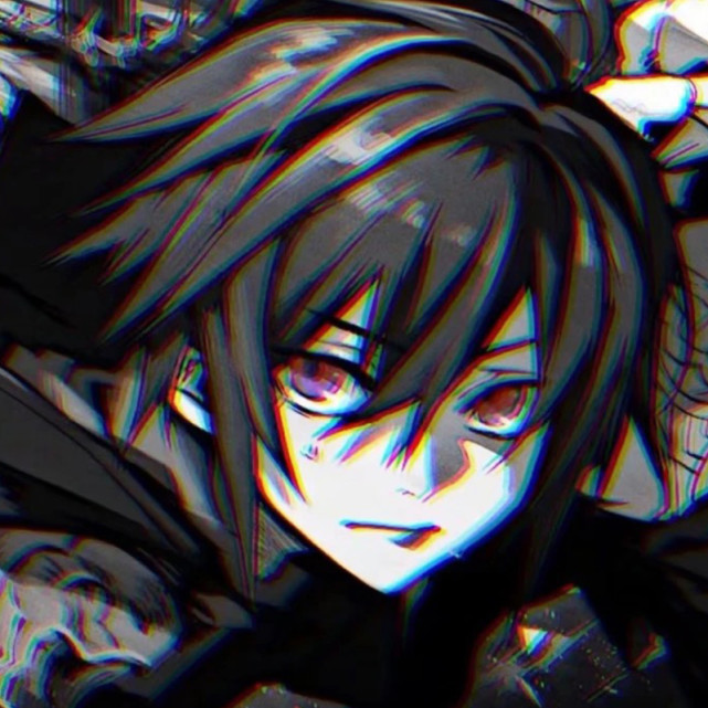 丧一点没关系,谁叫你是黑夜里的王,二次元动漫卡通黑白头像,送你啦!