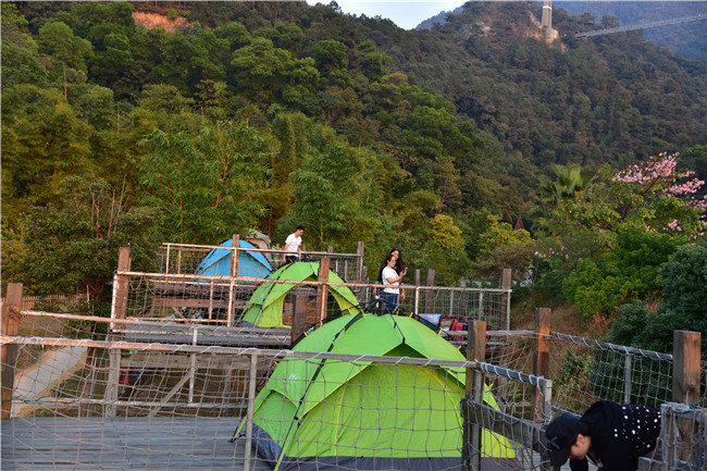 广东入冬后天气出奇好,都市人喜欢到佛山南丹山露营赏星月美景