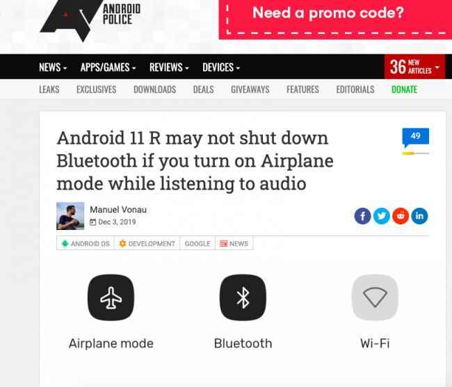 Android 11或有更智能飞行模式 开启时可不切断蓝牙连接 腾讯新闻