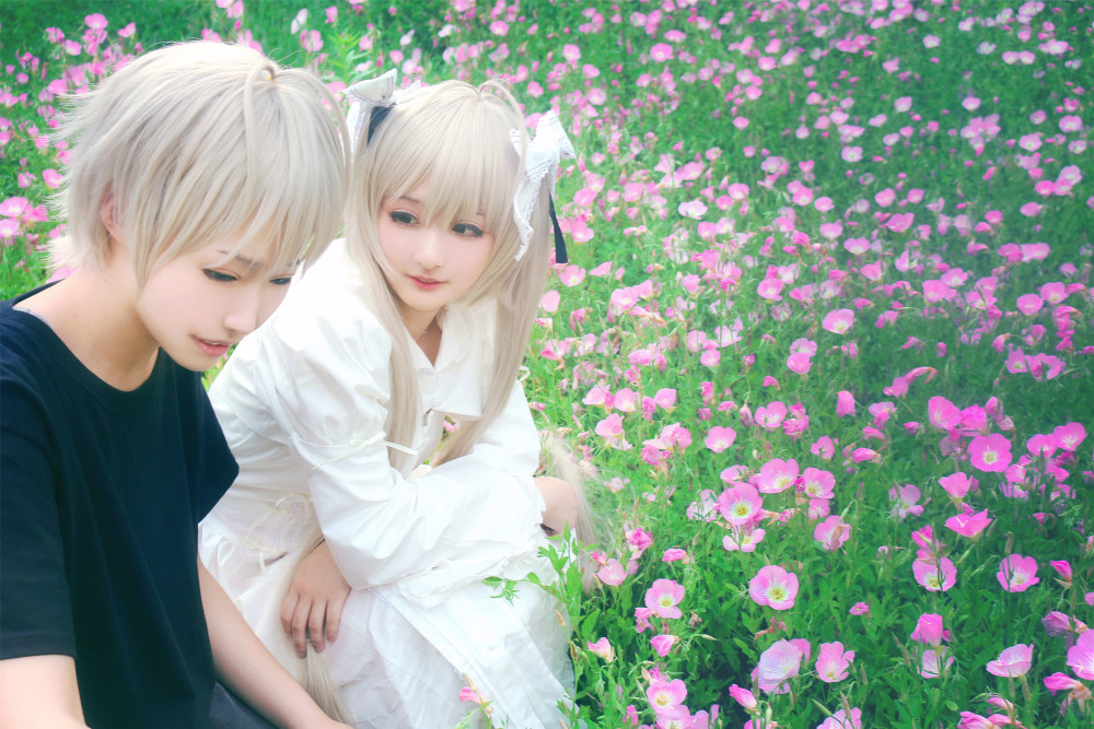 缘之空两个小姐姐cos的悠哥和穹妹看到我想打断腿