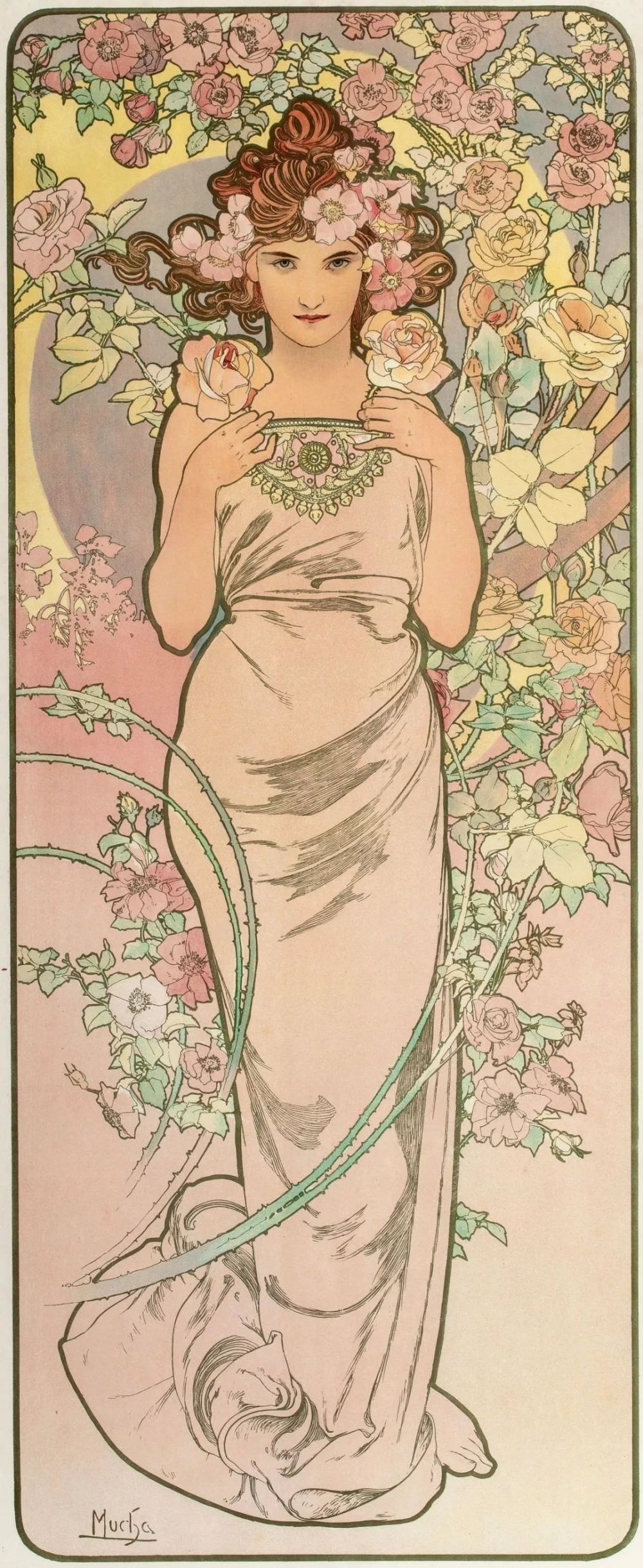 联画》1900《一日时序联画》1897日本少女漫画模仿穆夏《吉斯蒙达》