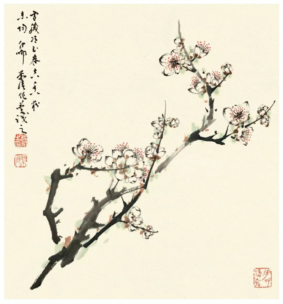 "梅花须逊让雪花三分晶莹洁白,雪花却输给梅花一段清香.