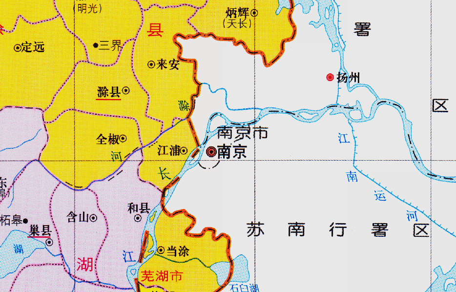 江蘇與安徽區域劃分東南部的1個縣為何劃入了安徽省