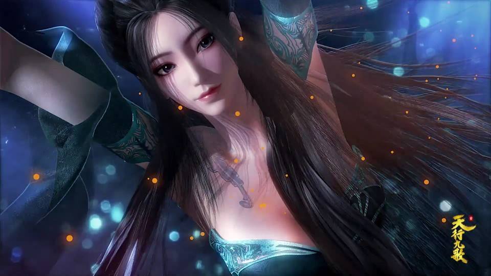 天行九歌焰灵姬身上的两大特色除了蕾丝装外还有刺青