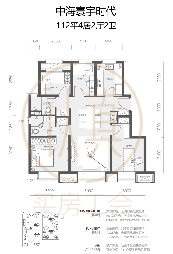 其中最小户型为48平,首付仅需90万左右,超适合单身贵族上车.