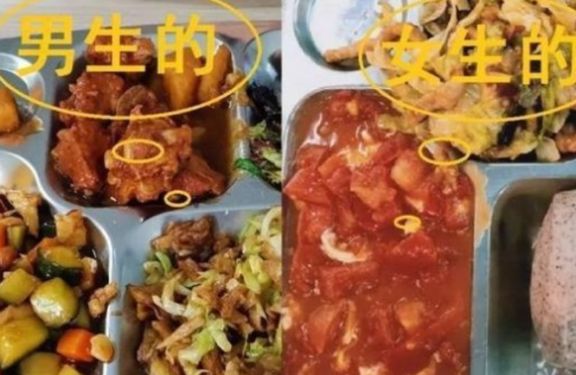 有种"偏心"叫食堂阿姨,给男孩打菜vs给女孩,女孩:我要抗议