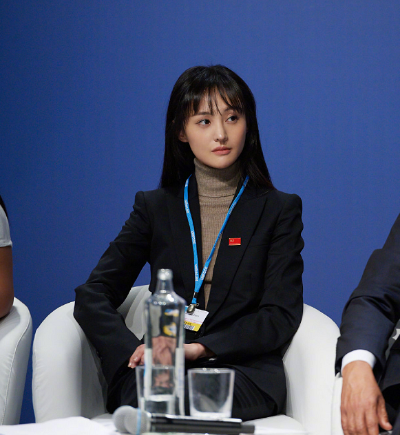 郑爽出席联合国发言高鼻梁尖下巴毫无辨识度让人认不出