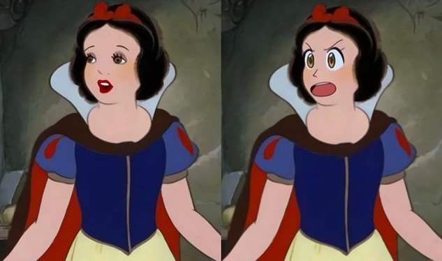 当迪士尼公主拥有"3d大眼":白雪公主一脸震惊,茉莉公主呆萌可爱