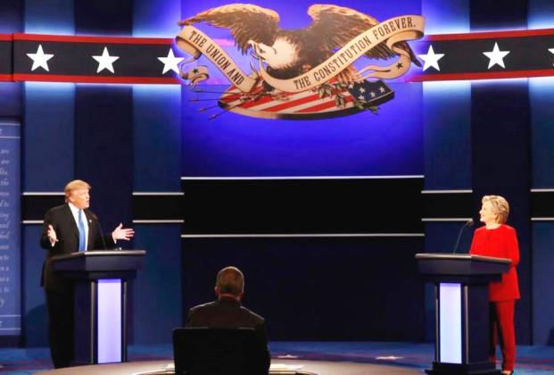 2016年总统大选中进行电视辩论的美国总统
