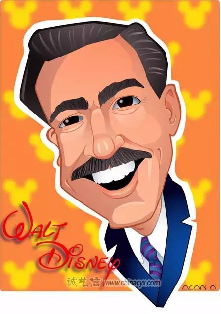 美国著名导演制片人卡通设计者沃尔特迪斯尼漫像