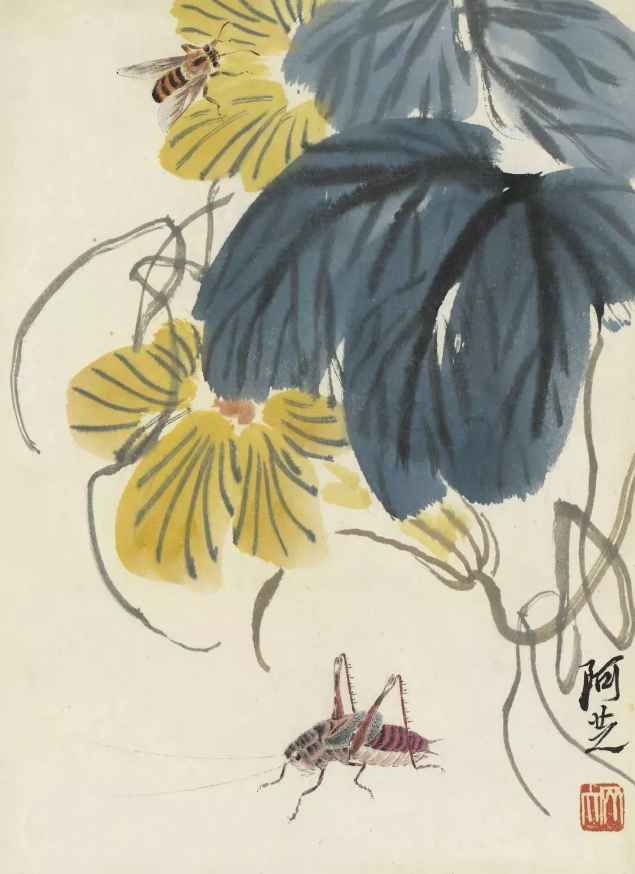 他画个"蛐蛐"卖了3亿,有人质疑是假画,专家:你往昆虫上方看看!