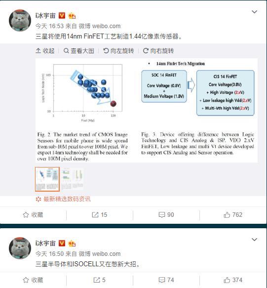 三星或计划使用14nm FinFET工艺制造1.44亿像素传感器