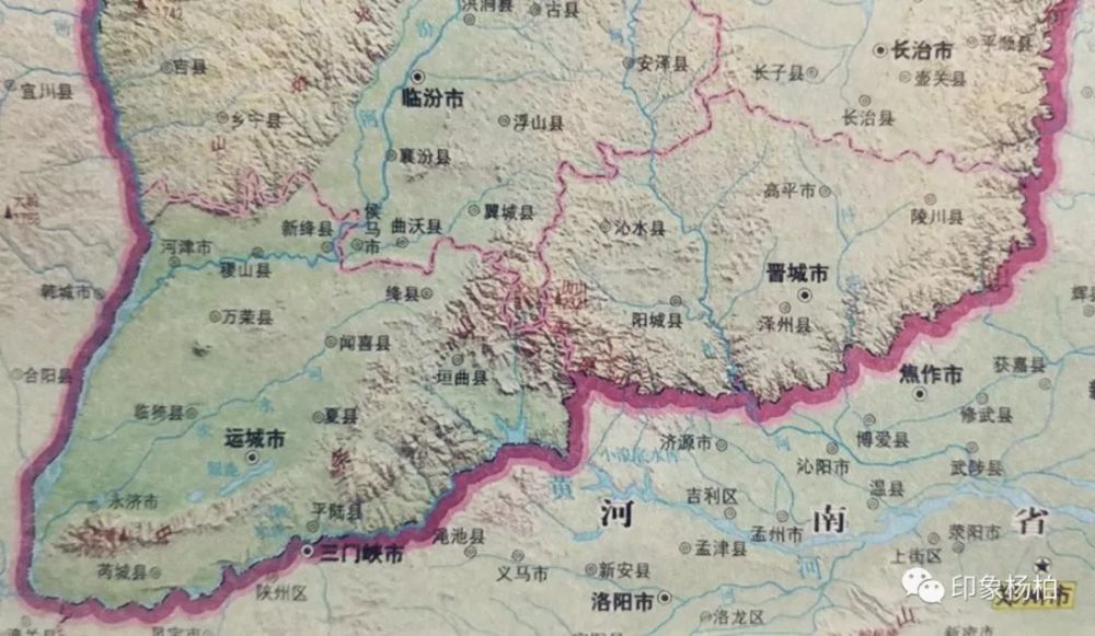 星球地图出版社出版的《山西省地形图(局部,图中可以看出:阳城位于