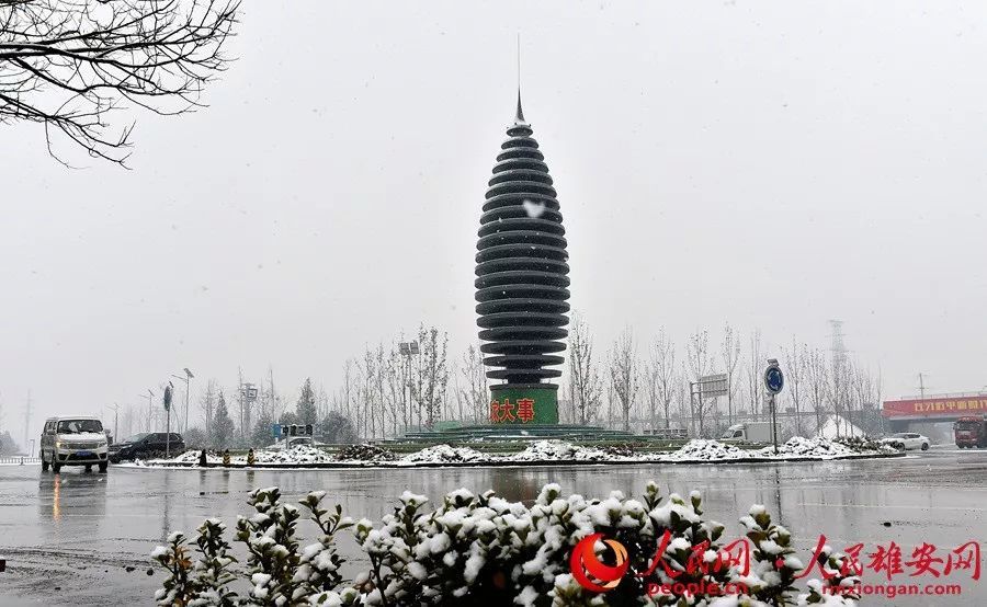 雄安新区"千年秀林"雪景.河北日报记者赵杰摄