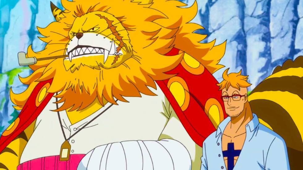 海贼王581话,猫蝮蛇和马尔科现身,大妈海贼团再次被踢下瀑布