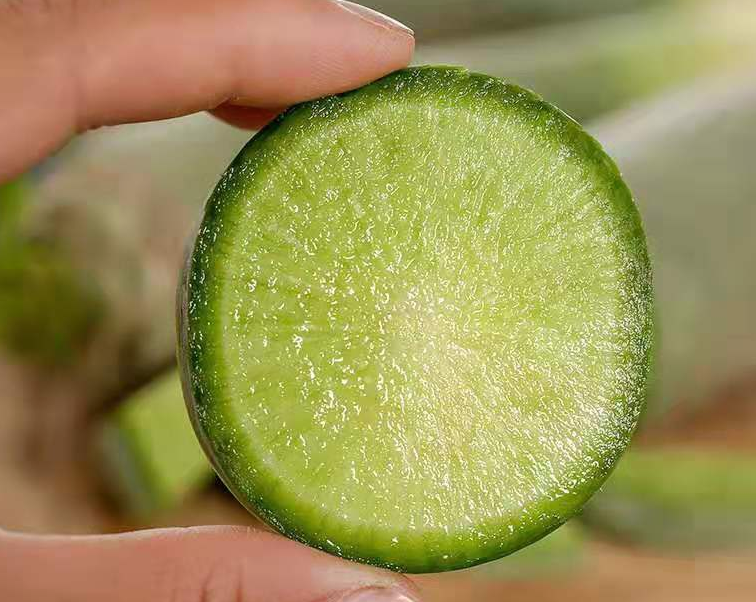 这就是潍县的青萝卜,切开来看,看得见的水嫩多汁,甘甜脆爽,营养又好吃