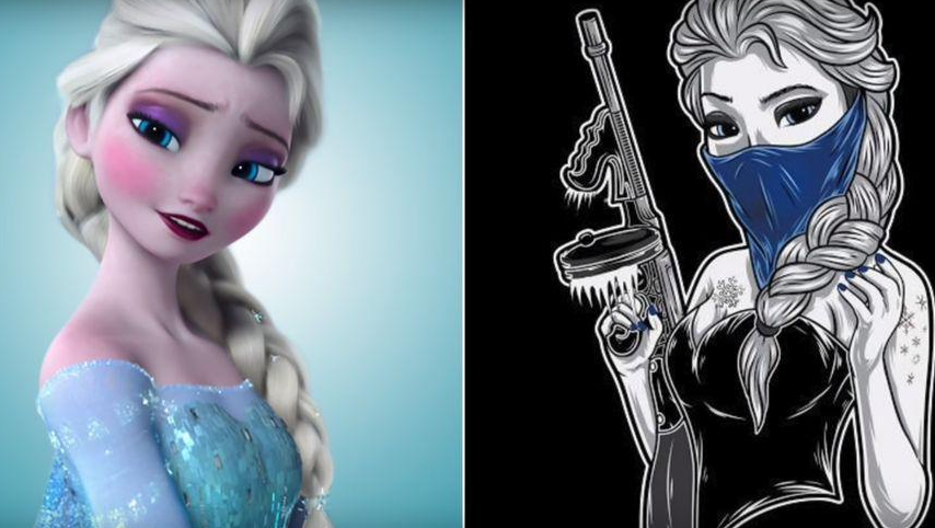 假如迪士尼公主变叛逆女孩:艾莎最凶,灰姑娘戴墨镜太酷了,爱丽儿成