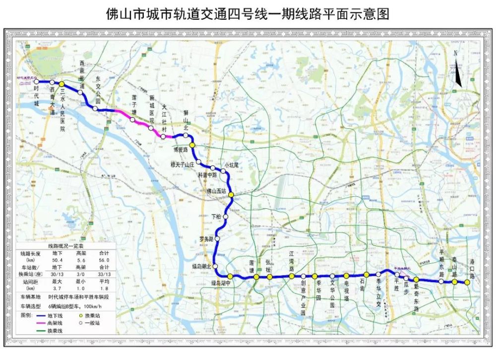 將與在建的佛山地鐵2,3號線,廣佛環線對接換乘,與既有的廣佛線相交於