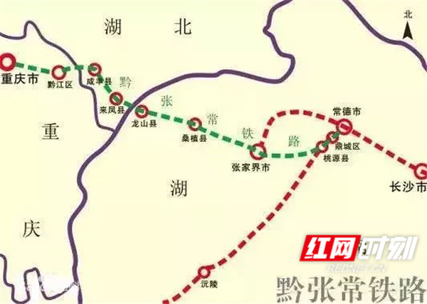 沿途經重慶市黔江區,湖北恩施州咸豐縣,來鳳縣,湖南湘西州龍山縣