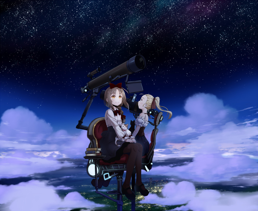 动漫高清壁纸:你会忘记和你一起在学校探险的女孩吗?