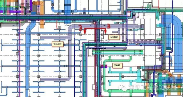 走道管道平面先看一下綜合管線bim模型展示上海萬科廣場工程總建築