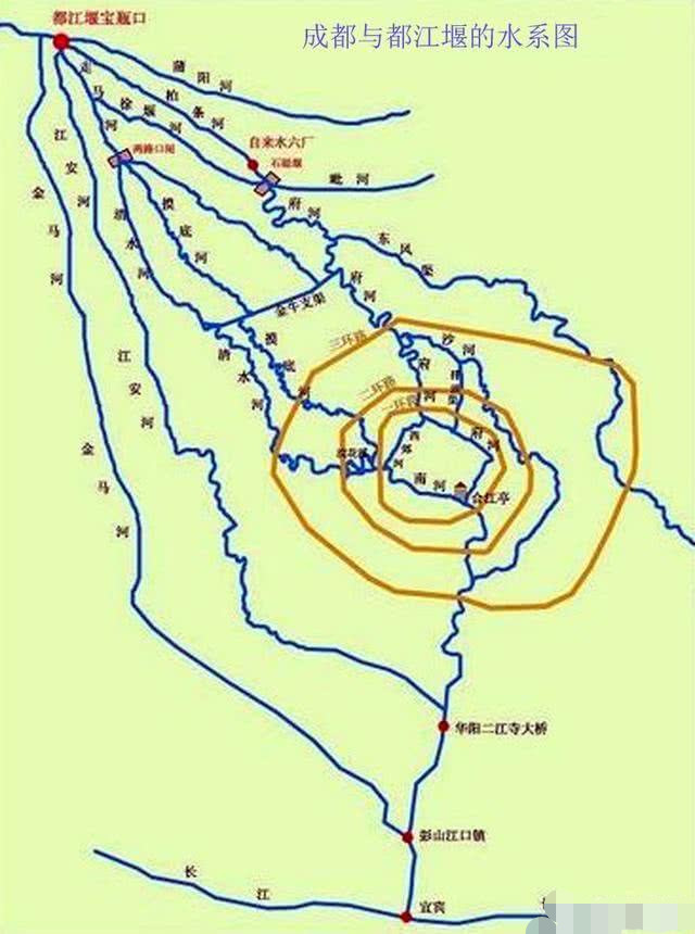 地图上岷江过了都江堰就消失了为何在彭山江口镇又重新出现了