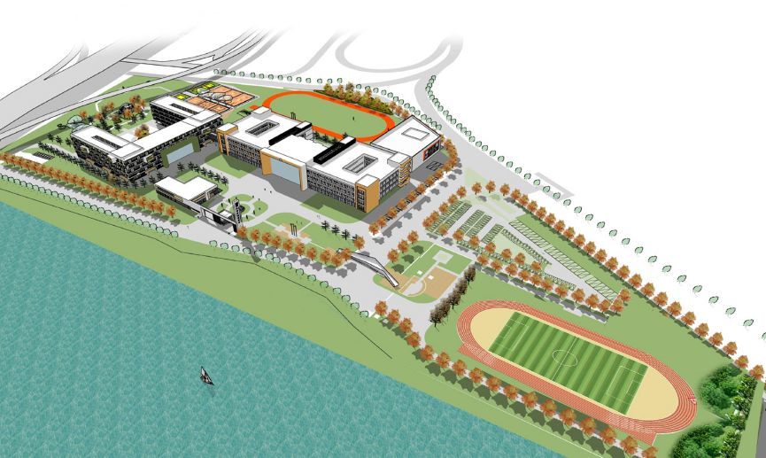东莞市北辰高级中学,位于京港澳高速望牛墩镇出口与环城路北段交会处