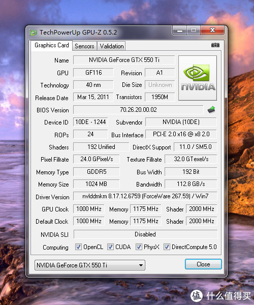 gtx550tigts450核心为gf102,采用40nm工艺,cuda192个,使用gddr5显存