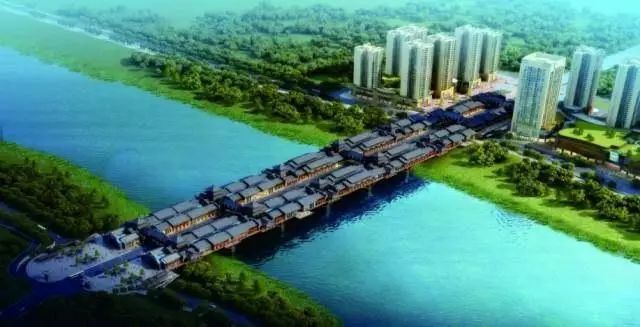 资江一桥改扩建及廊桥效果图