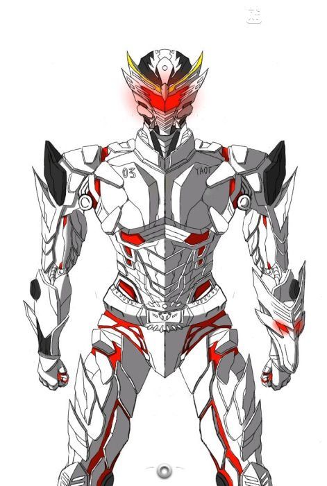 画师采用了银色的素体为主,龙骑整个身体就四种颜色组成,头部的设计