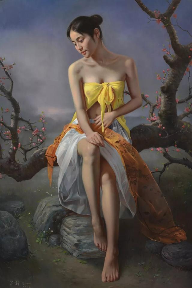 艺术家苏新人体油画中的东方女神