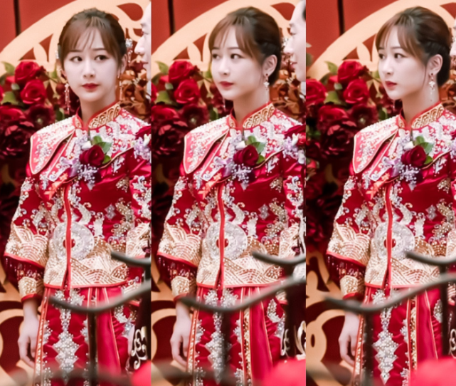 杨紫的脸到底有多精致?看她换上中式婚服,镜头拉近那一刻就知道了