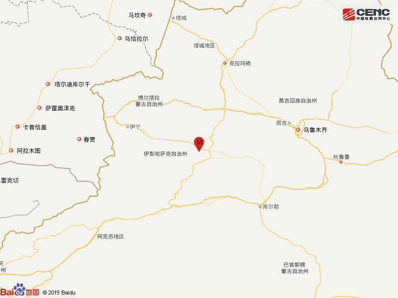 新疆伊犁州新源县发生3.4级地震