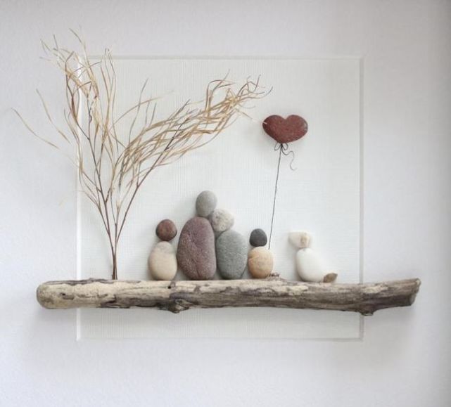 查看更多图片 >一幅创意装饰画就完成小石子轻松一摆,用热熔胶固定在