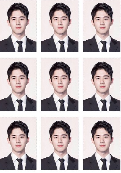 最近曝光了一版证件照,证件照中的他是中分发型,露出了干净的额头