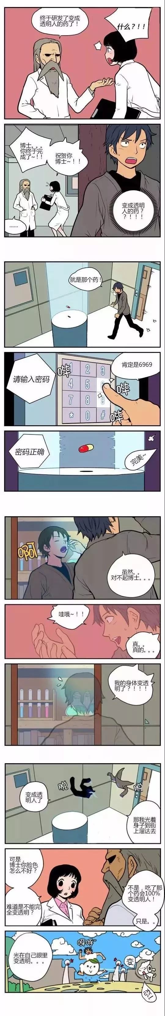 趣味漫画 变成透明人的药