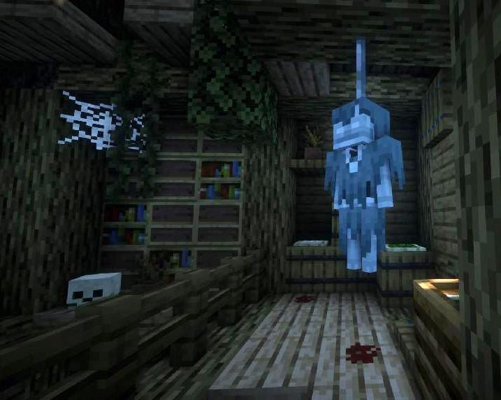 如何在minecraft做个 鬼屋 夜黑风高夜 一只吊在屋顶的流髑 腾讯新闻