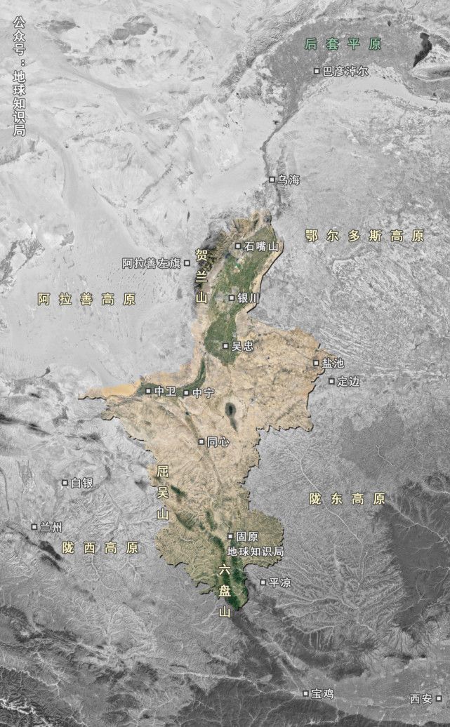 (图像来自:google map)▼如果没有贺兰山保护,也就没有银川平原
