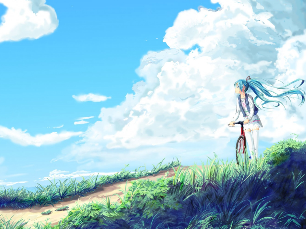 初音未来高清横版壁纸唯美的小姐姐气质动人