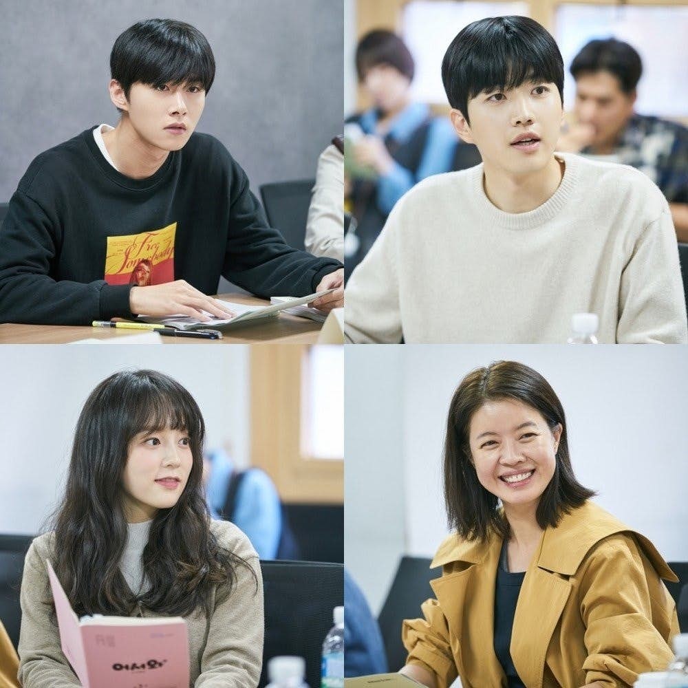 kbs新剧《快过来》剧本研读会公开,金明洙,辛睿恩高颜值cp
