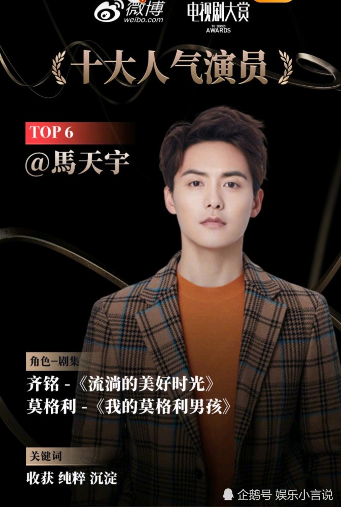电视剧大赏人气演员:高以翔杨紫登顶,王一博赵丽颖第四,肖战只排第七