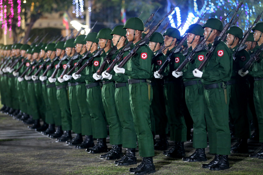 缅甸独立日升旗仪式