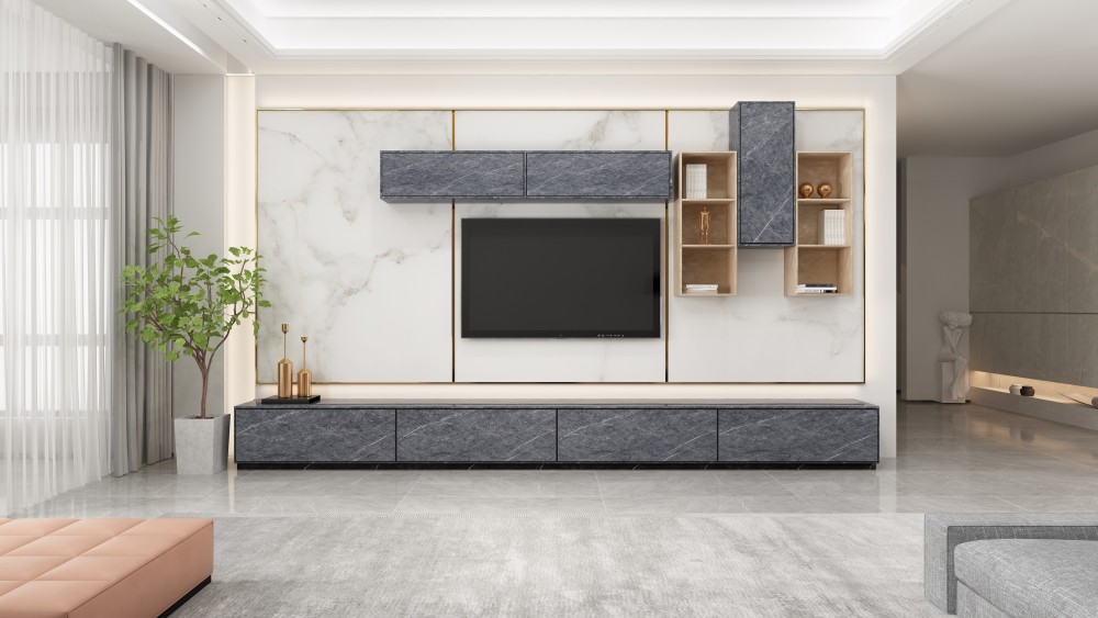 简约时尚的岩板背景墙 看完后还不心动吗 腾讯新闻