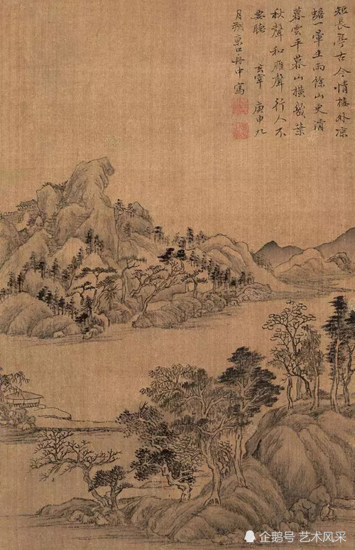 倡"南北宗"论,为"华亭画派"杰出代表,兼有"颜骨赵姿"之美