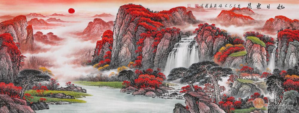 适合客厅的挂画,一幅精美山水国画足以