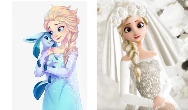 迪士尼公主五位公主穿上专属婚纱艾莎圣洁高雅木兰温婉美丽